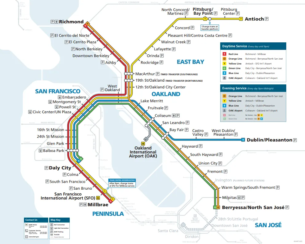 Mapa BART de San Francisco