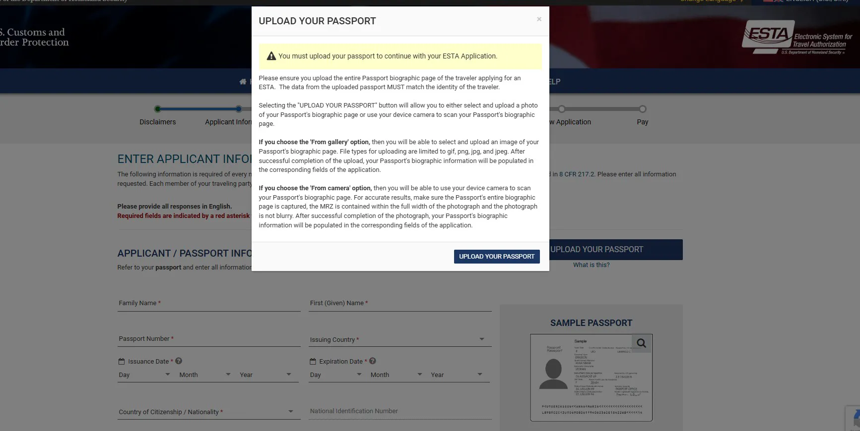 Applying for the ESTA