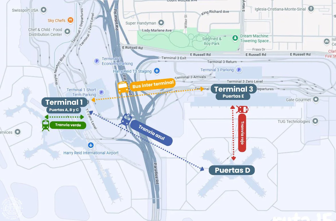 Mapa aeropuerto de Las Vegas