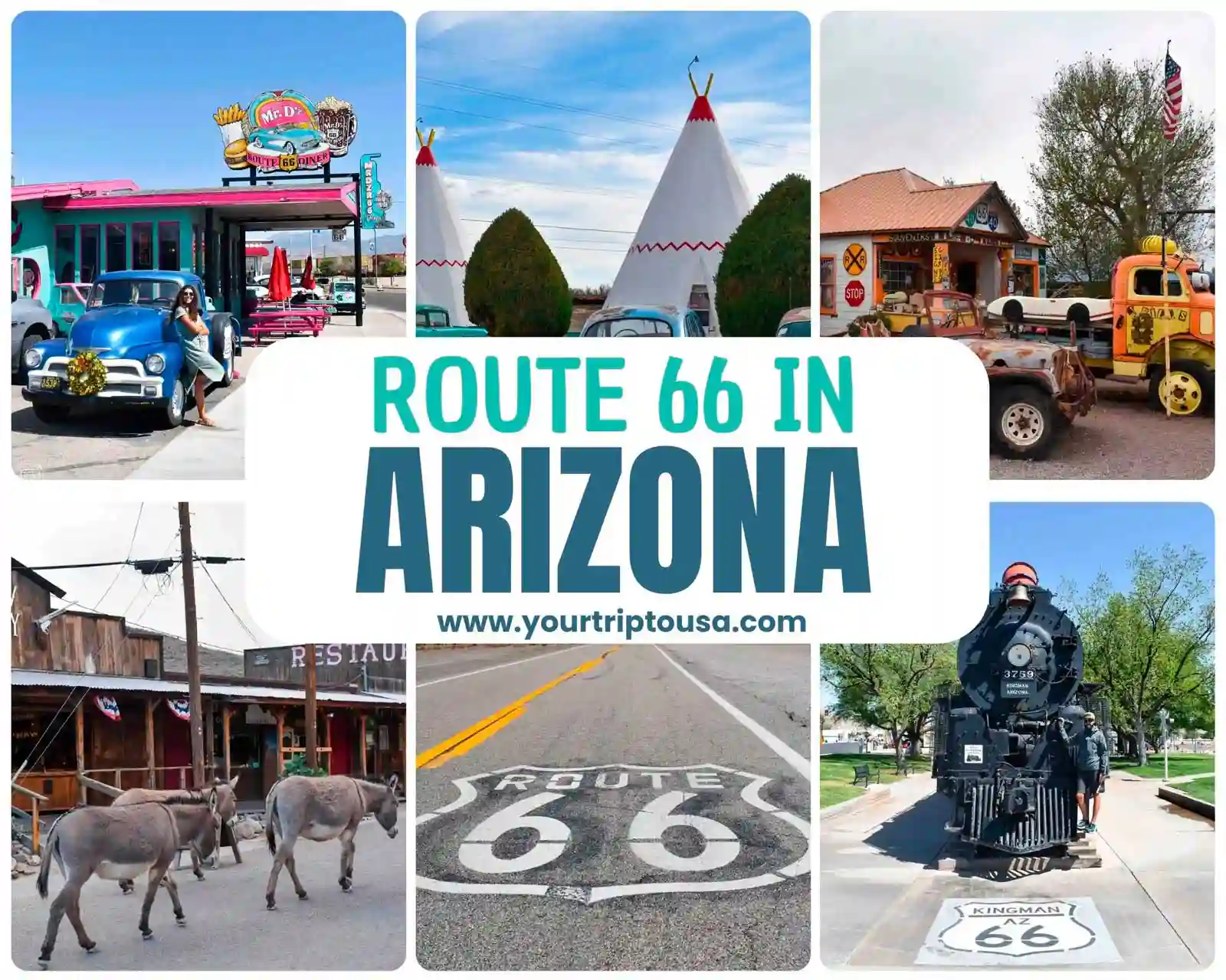 Stops along Route 66 in Arizona