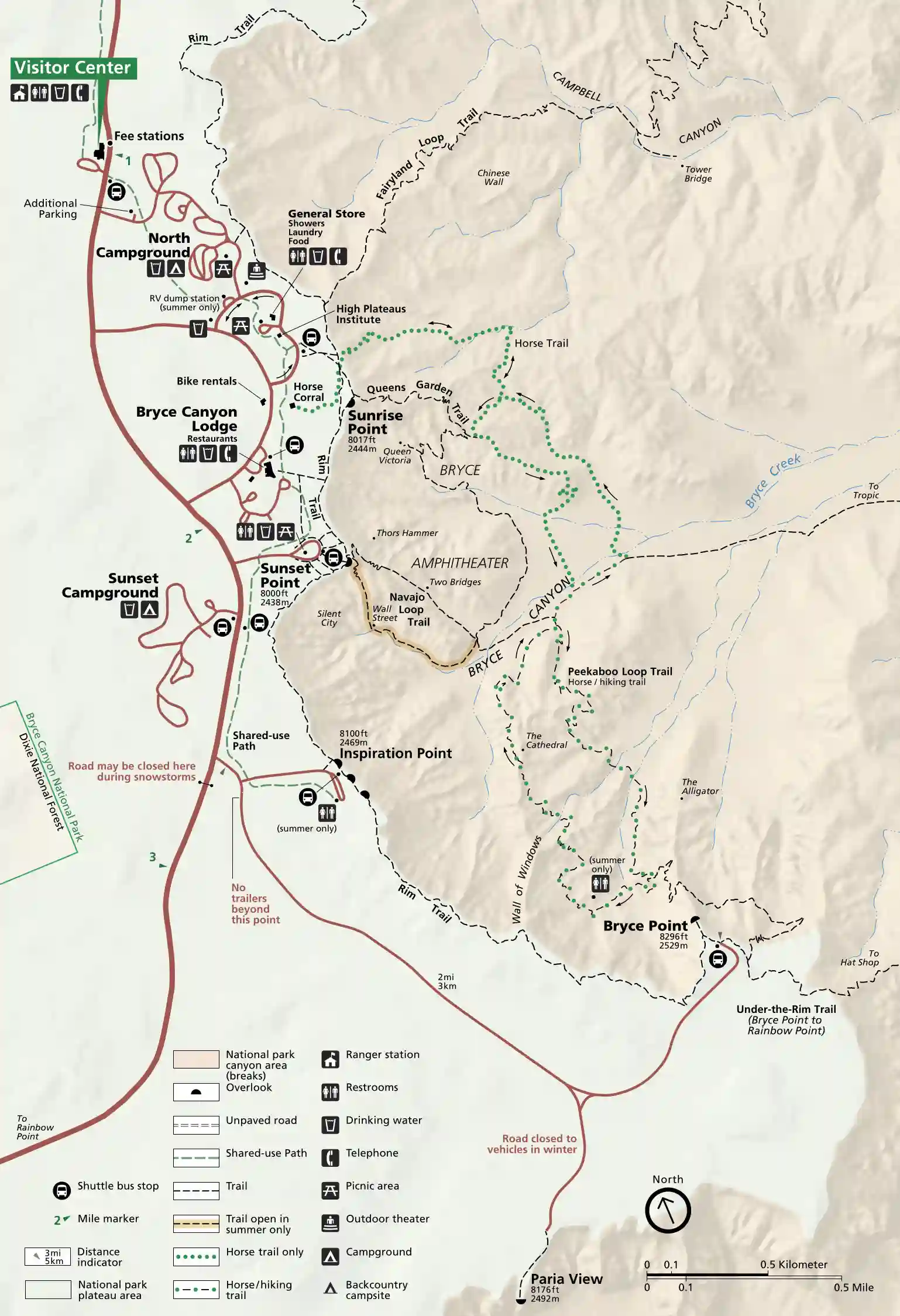 Mapa del Bryce Canyon