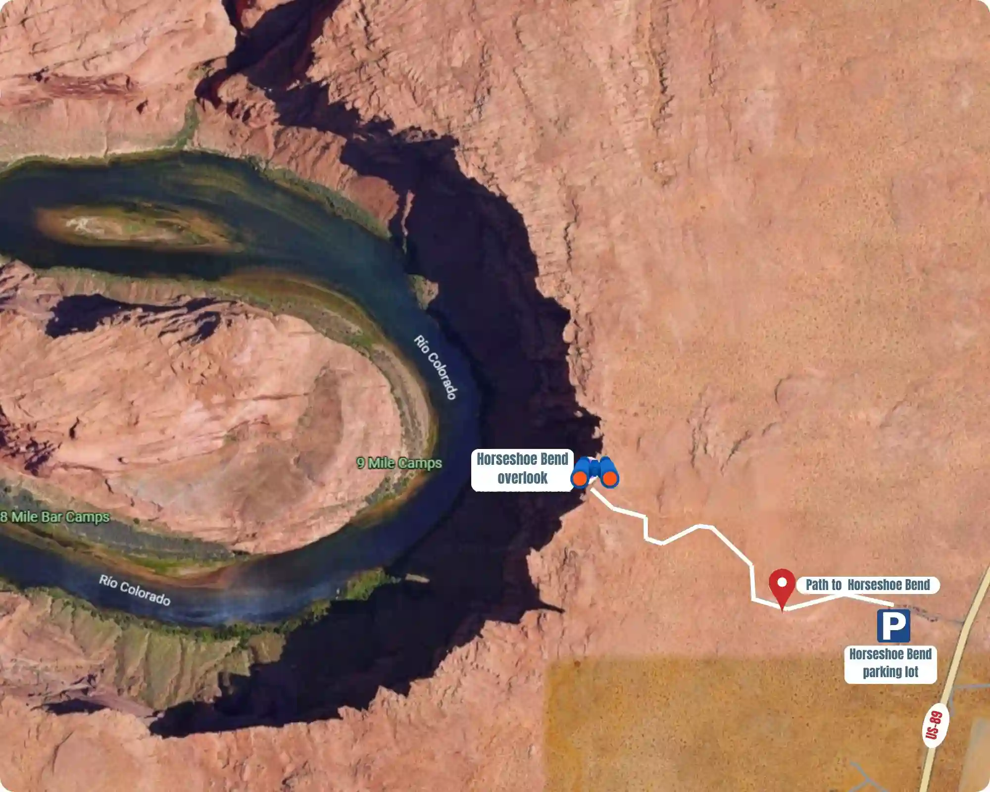 Horseshoe Bend map