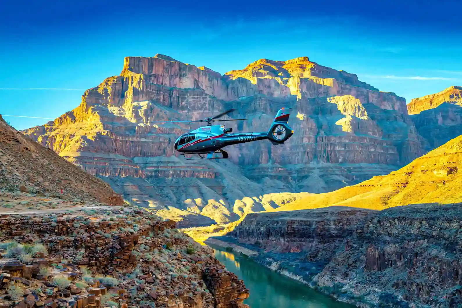 Tour en helicóptero por el Gran Cañón al atardecer